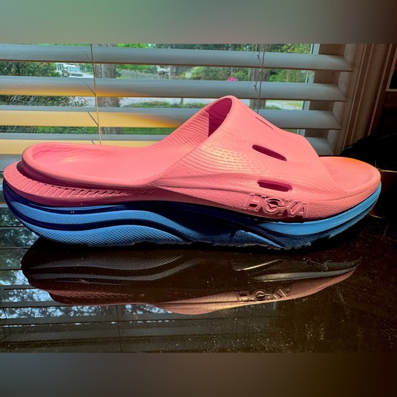 HOKA Recovery Slides – Pink/Blue Women’s Size 10 / Men’s Size 8 ✨Ultra-Cushioned - Picture 5 of 10